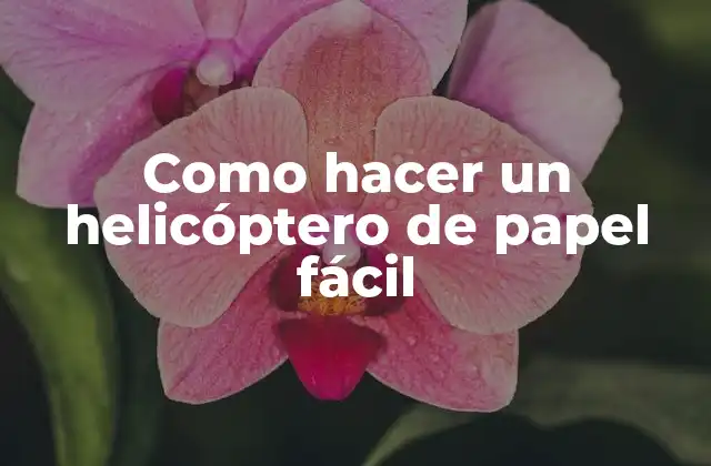 Como Hacer un Helicóptero de Papel Fácil