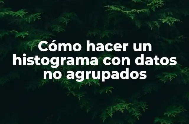 Cómo Hacer un Histograma con Datos No Agrupados