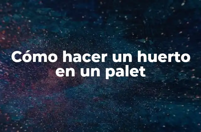 Cómo Hacer un Huerto en un Palet