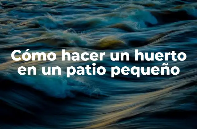 Cómo Hacer un Huerto en un Patio Pequeño