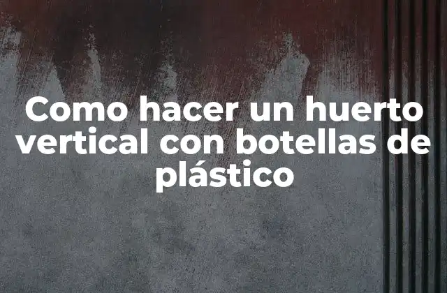 Como Hacer un Huerto Vertical con Botellas de Plástico