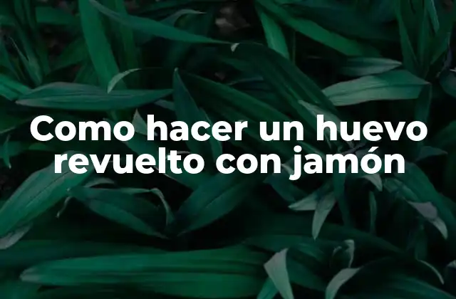 Como Hacer un Huevo Revuelto con Jamón