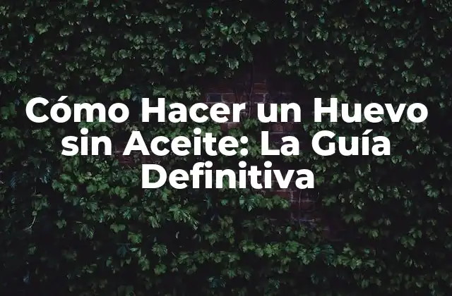 Cómo Hacer un Huevo sin Aceite: la Guía Definitiva 2 ¿Por qué Cocinar un Huevo sin Aceite es una Opción Saludable?