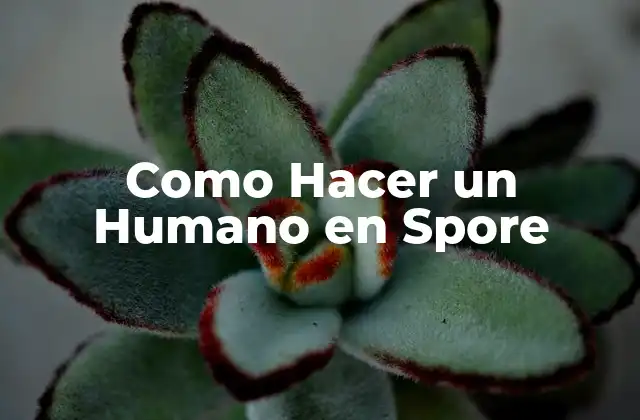 Como Hacer un Humano en Spore