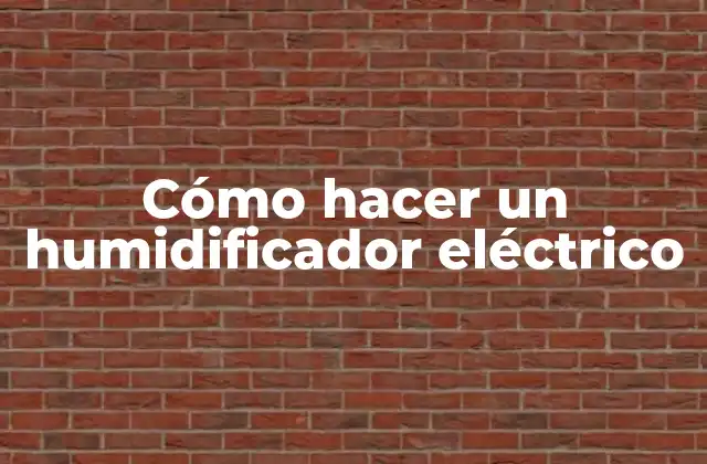 Cómo Hacer un Humidificador Eléctrico
