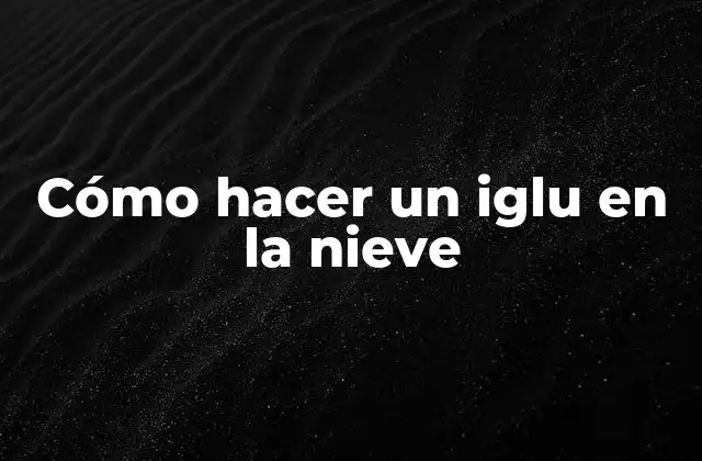Cómo Hacer un Iglu en la Nieve