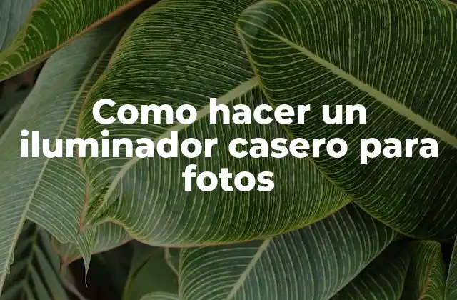 Como Hacer un Iluminador Casero para Fotos