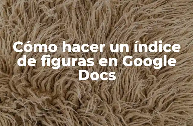 Cómo Hacer un Índice de Figuras en Google Docs