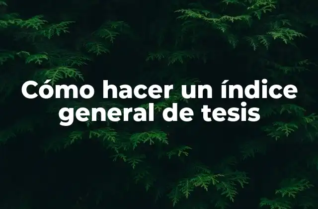 Cómo Hacer un Índice General de Tesis 2 ¿Qué es un índice general de tesis y para qué sirve?