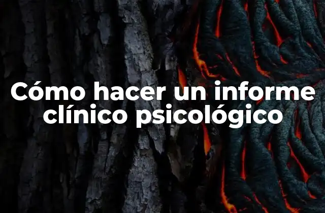 Cómo Hacer un Informe Clínico Psicológico