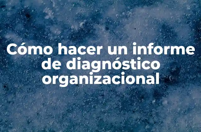 Cómo Hacer un Informe de Diagnóstico Organizacional