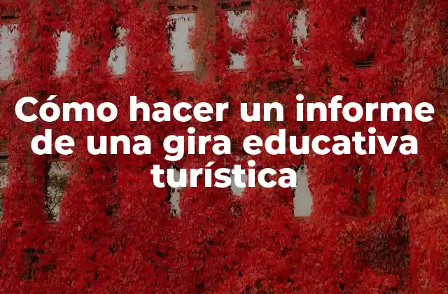 Cómo Hacer un Informe de una Gira Educativa Turística