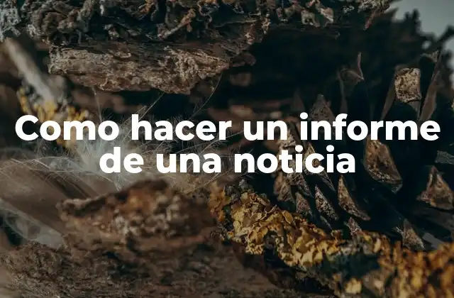 Como Hacer un Informe de una Noticia