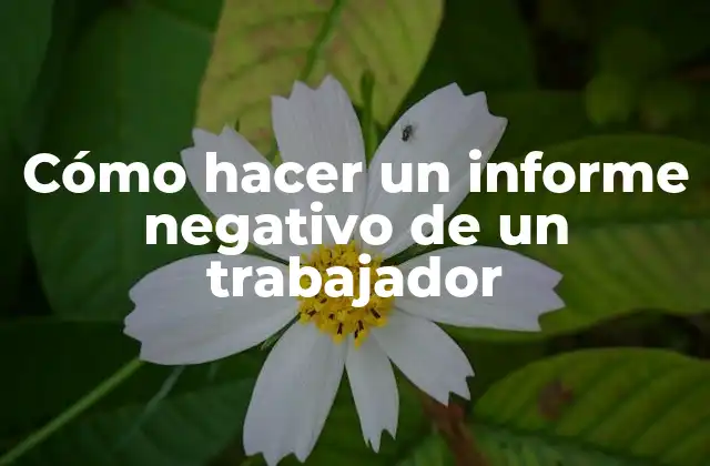 Cómo Hacer un Informe Negativo de un Trabajador