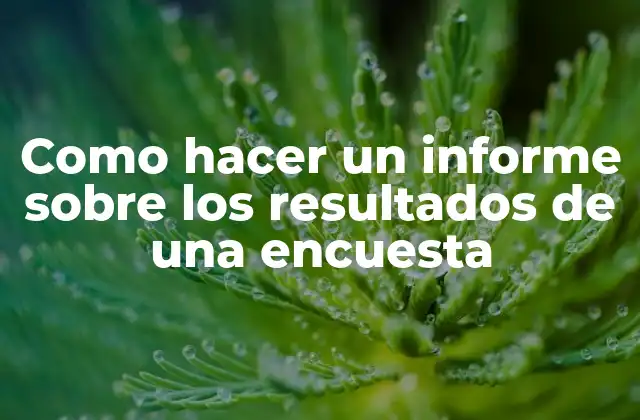Como Hacer un Informe sobre los Resultados de una Encuesta