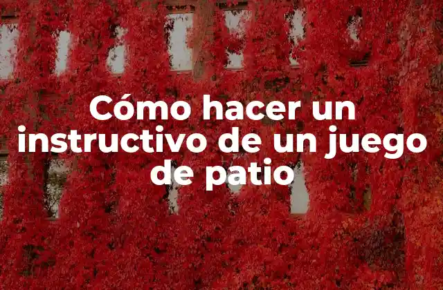 Cómo Hacer un Instructivo de un Juego de Patio