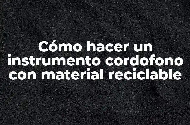 Cómo Hacer un Instrumento Cordofono con Material Reciclable 2 ¿Qué es un instrumento cordofono y para qué sirve?