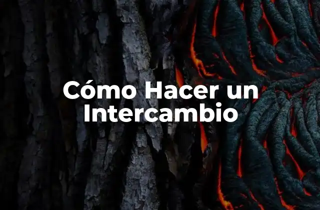 Cómo Hacer un Intercambio