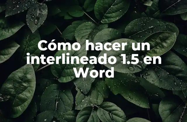 Cómo Hacer un Interlineado 1.5 en Word