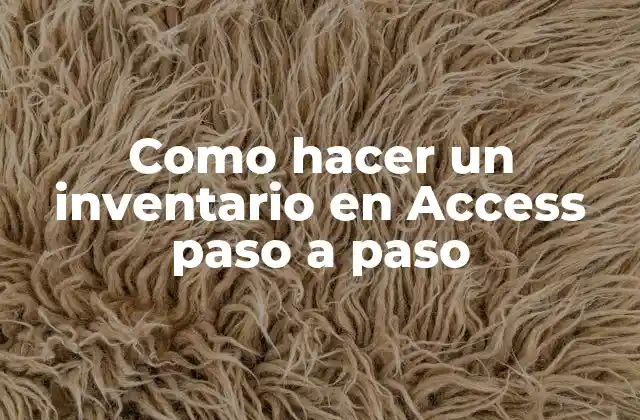 Como Hacer un Inventario en Access Paso a Paso