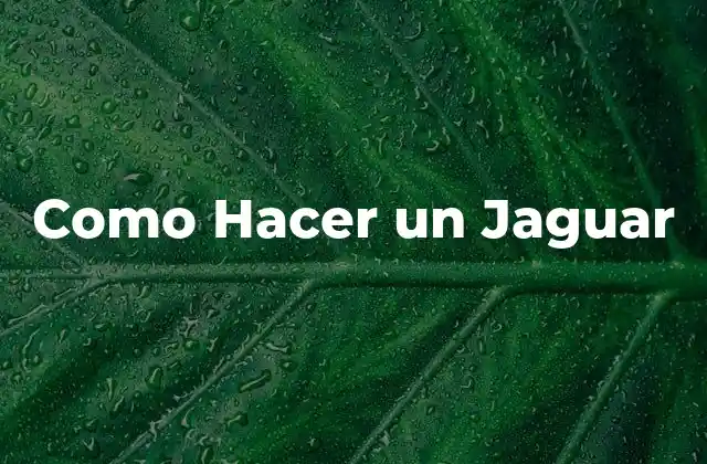 Como Hacer un Jaguar