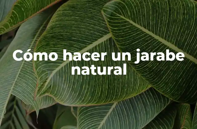 Cómo Hacer un Jarabe Natural