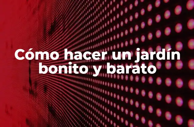 Cómo Hacer un Jardín Bonito y Barato