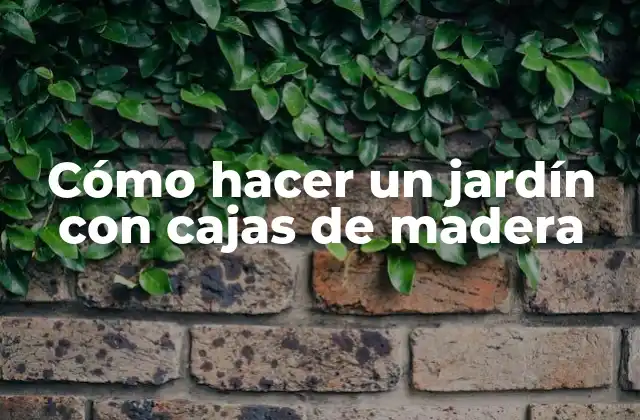 Cómo Hacer un Jardín con Cajas de Madera