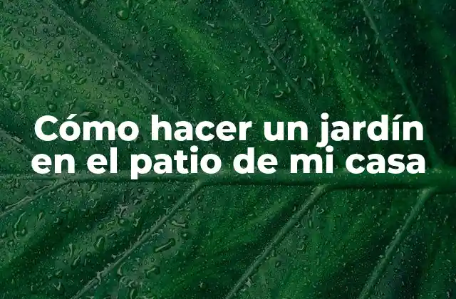 Cómo Hacer un Jardín en el Patio de Mi Casa