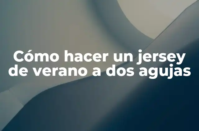 Cómo Hacer un Jersey de Verano a Dos Agujas