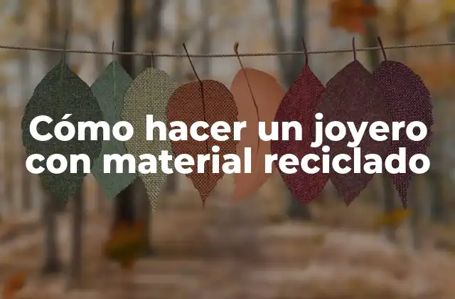 Cómo Hacer un Joyero con Material Reciclado