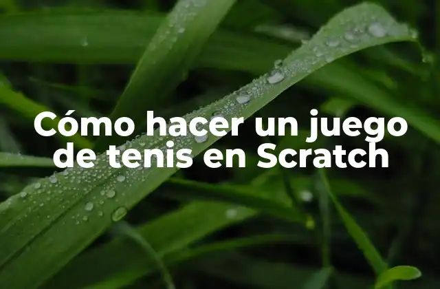 Cómo Hacer un Juego de Tenis en Scratch