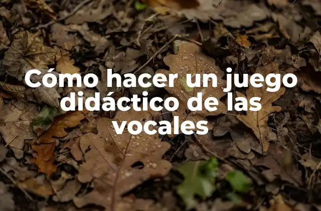 Cómo Hacer un Juego Didáctico de las Vocales
