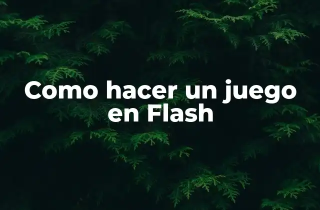 Como Hacer un Juego en Flash