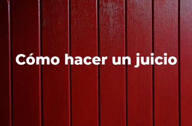 Cómo Hacer un Juicio 2 Cómo hacer un juicio