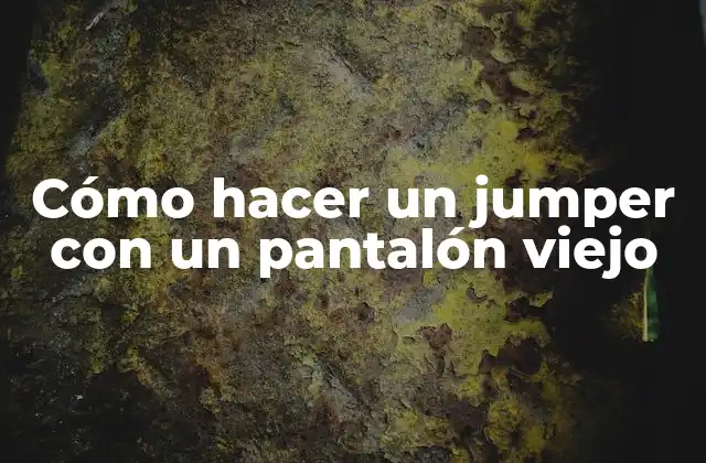 Cómo Hacer un Jumper con un Pantalón Viejo
