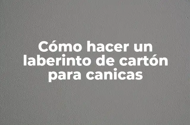 Cómo Hacer un Laberinto de Cartón para Canicas