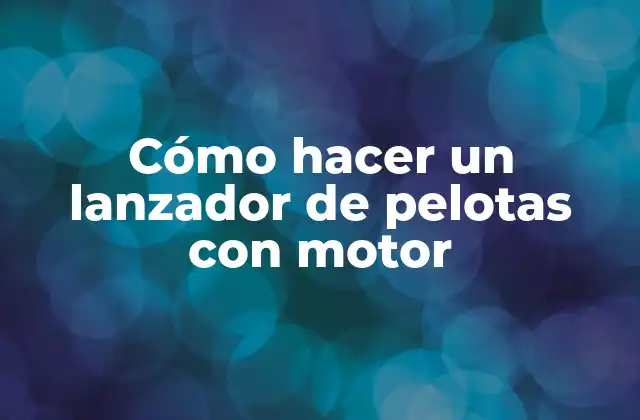 Cómo Hacer un Lanzador de Pelotas con Motor