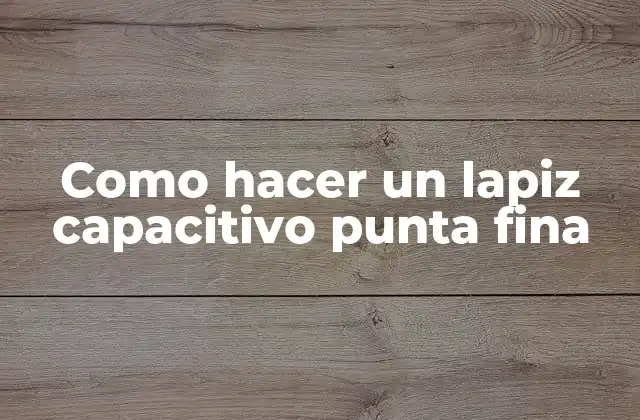 Como Hacer un Lapiz Capacitivo Punta Fina