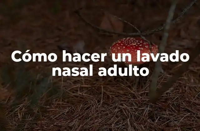 Cómo Hacer un Lavado Nasal Adulto