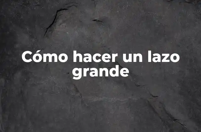 Cómo Hacer un Lazo Grande