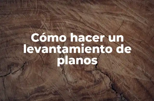 Cómo Hacer un Levantamiento de Planos