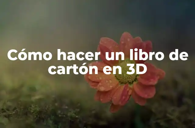 Cómo Hacer un Libro de Cartón en 3d
