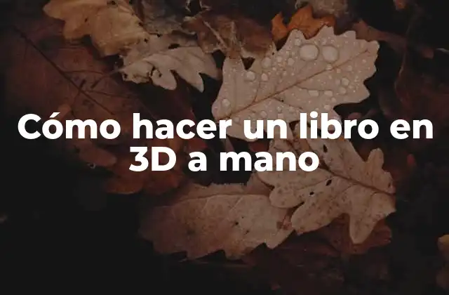 Cómo Hacer un Libro en 3d a Mano