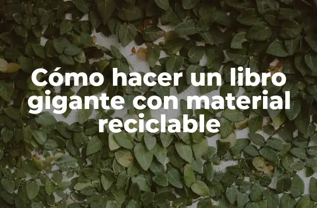 Cómo Hacer un Libro Gigante con Material Reciclable