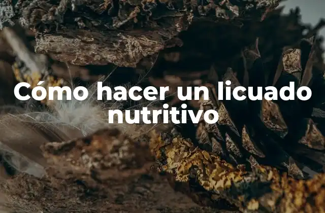 Cómo Hacer un Licuado Nutritivo