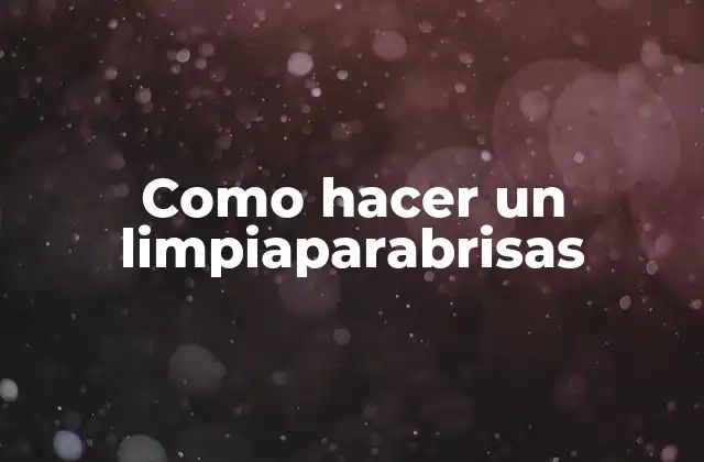 Como Hacer un Limpiaparabrisas
