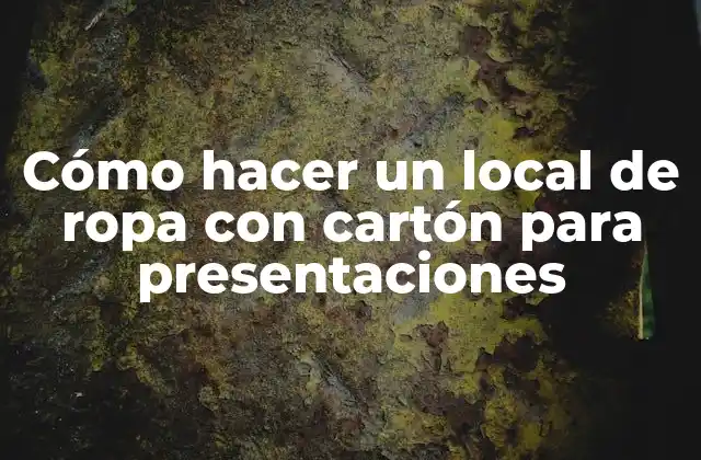 Cómo Hacer un Local de Ropa con Cartón para Presentaciones