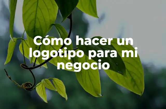 Cómo Hacer un Logotipo para Mi Negocio