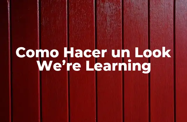 Como Hacer un Look We’re Learning